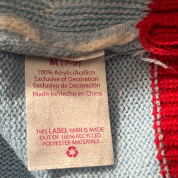 No Boundaries Ugly Christmas Sweater Red and Blue Cat Sweater - Picture 9 of 9